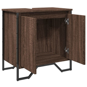 Mobile Lavabo Bagno-Armadietto da bagno Rovere Marrone 60x35x60cm in Truciolato