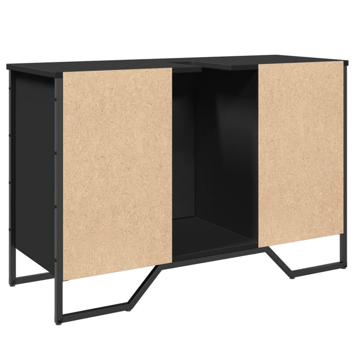 Mobile Lavabo Bagno Nero 91x35x60 cm in Truciolato 848659