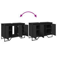 vidaXL Mobile Lavabo Bagno Nero 91x35x60 cm in Truciolato