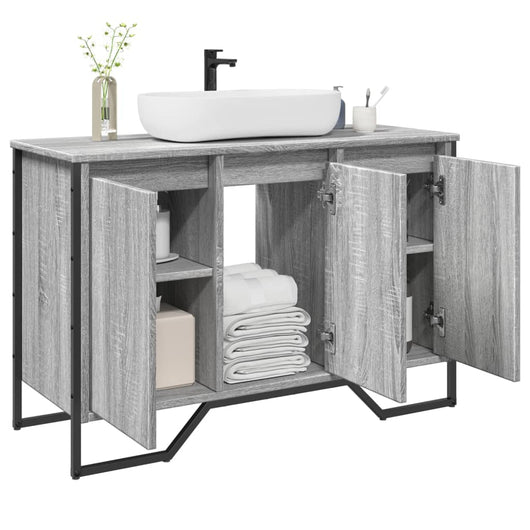 Mobile Lavabo Bagno-Armadietto da bagno Grigio Sonoma 91x35x60 cm in Truciolato 968274