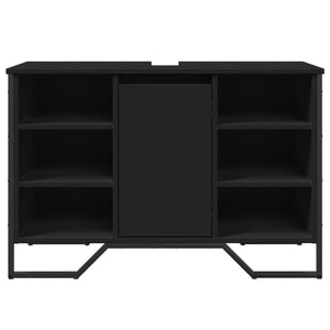 Mobile Lavabo Bagno Nero 91x35x60 cm in Truciolato 848664