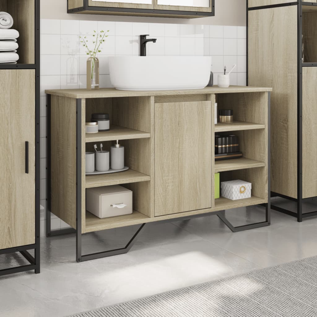 vidaXL Mobile Lavabo Bagno Rovere Sonoma 91x35x60 cm in Truciolato
