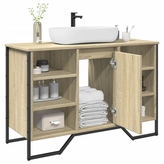 Mobile Lavabo Bagno-Armadietto da bagno Rovere Sonoma 91x35x60 cm in Truciolato 332703