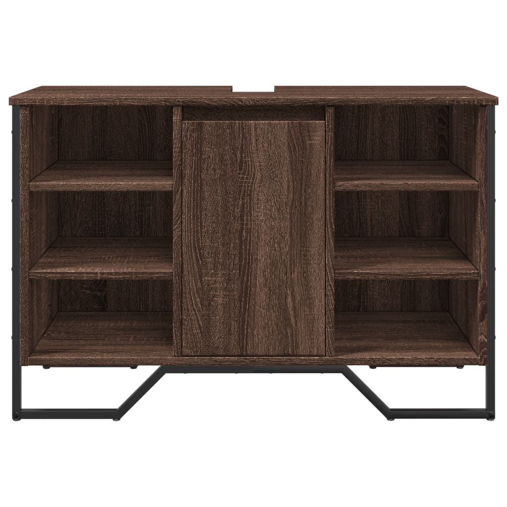 Mobile Lavabo Bagno Rovere Marrone 91x35x60cm in Truciolato
