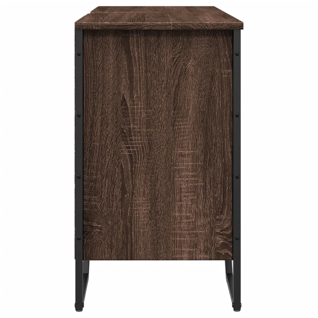 Mobile Lavabo Bagno Rovere Marrone 91x35x60cm in Truciolato