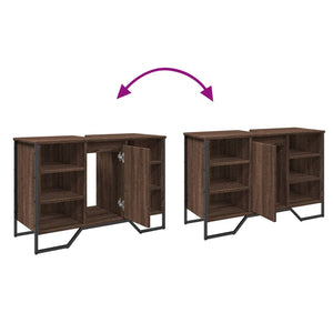 Mobile Lavabo Bagno Rovere Marrone 91x35x60cm in Truciolato 848668