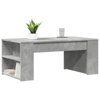 Tavolino Salotto-Tavolino da soggiorno-Tavolo Grigio Cemento 102x55x42 cm Legno Multistrato 307516