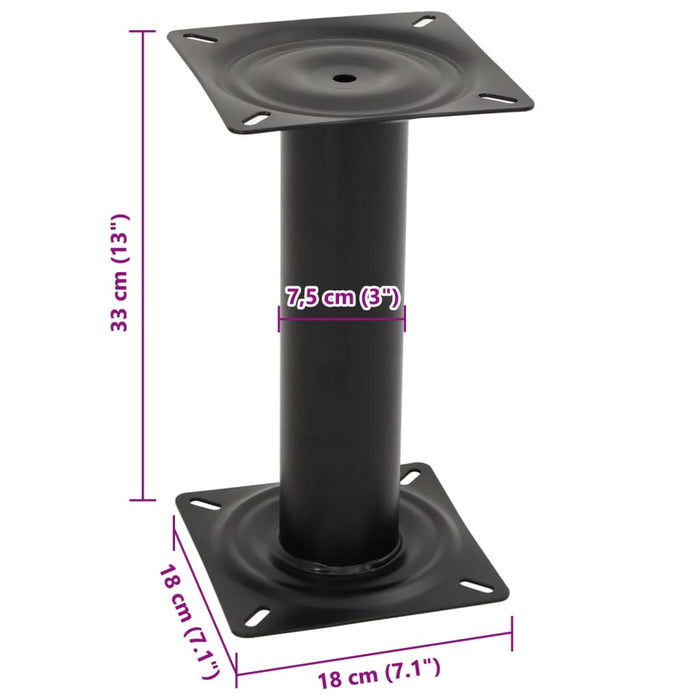 Supporto per Sedile da Barca Nero 33 cm in Acciaio 4012136