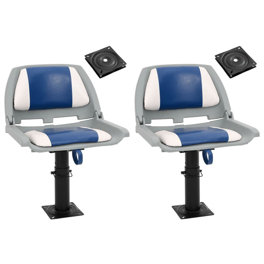 Sedili Barca con Supporto 2pz Altezza Regolabile Girevole 360° 3294956