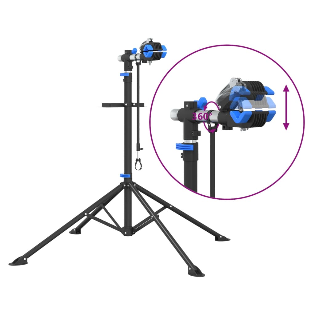 vidaXL Supporto Riparazione Bici Regolabile 108-188 cm Blu in Acciaio