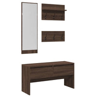 vidaXL Set Mobili da Ingresso 4 pz Rovere Marrone in Legno Multistrato