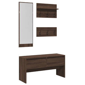 vidaXL Set Mobili da Ingresso 4 pz Rovere Marrone in Legno Multistrato