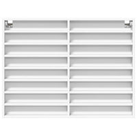 Armadietto con Vetrina Bianco 100x8,5x75 cm Legno Multistrato