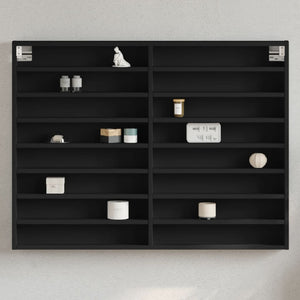 vidaXL Armadietto con Vetrina Nero 100x8,5x75 cm Legno Multistrato