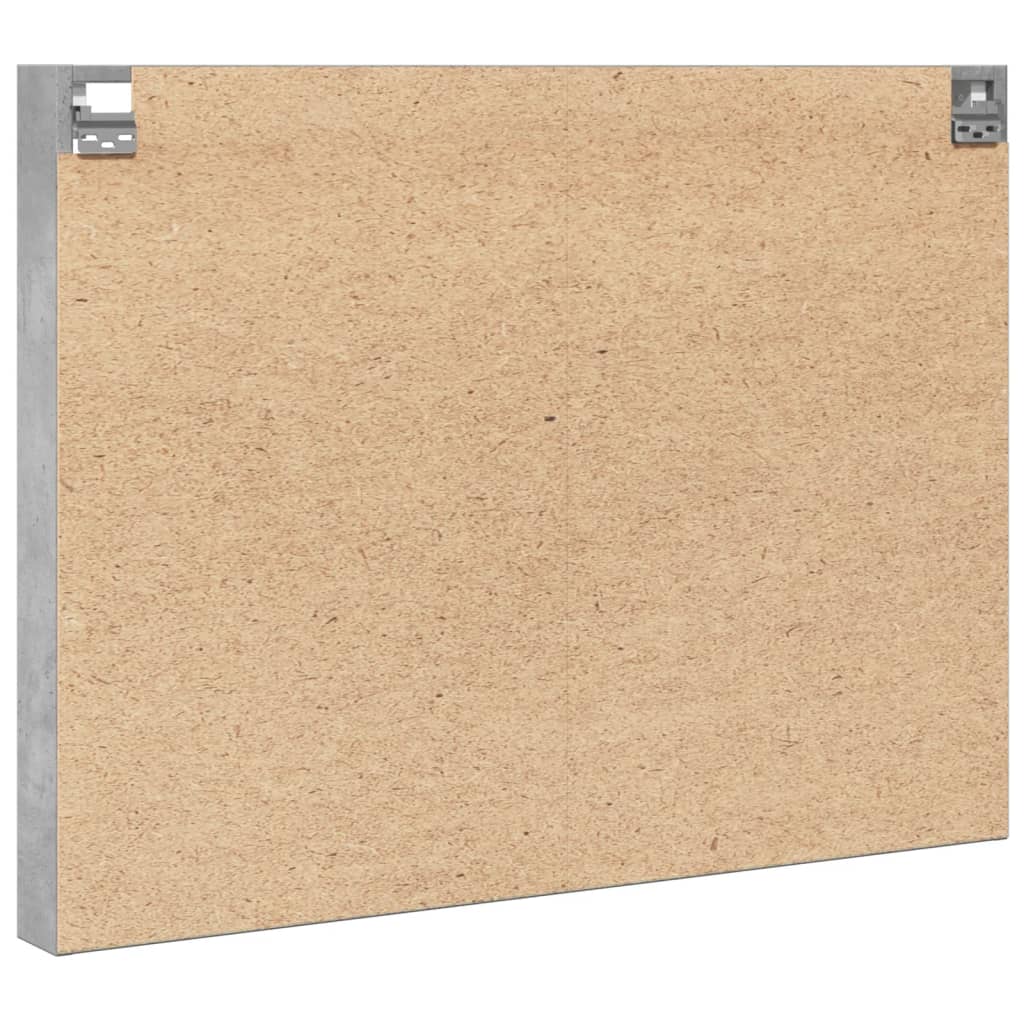 vidaXL Armadietto Vetrina Grigio Cemento 100x8,5x75 cm Multistrato