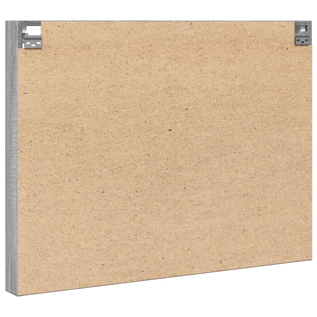 Armadietto Vetrina Grigio Sonoma 100x8,5x75cm Legno Multistrato