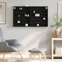 vidaXL Armadietto con Vetrina Nero 100x8,5x58 cm in Legno Multistrato