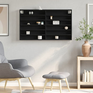 vidaXL Armadietto con Vetrina Nero 100x8,5x58 cm in Legno Multistrato