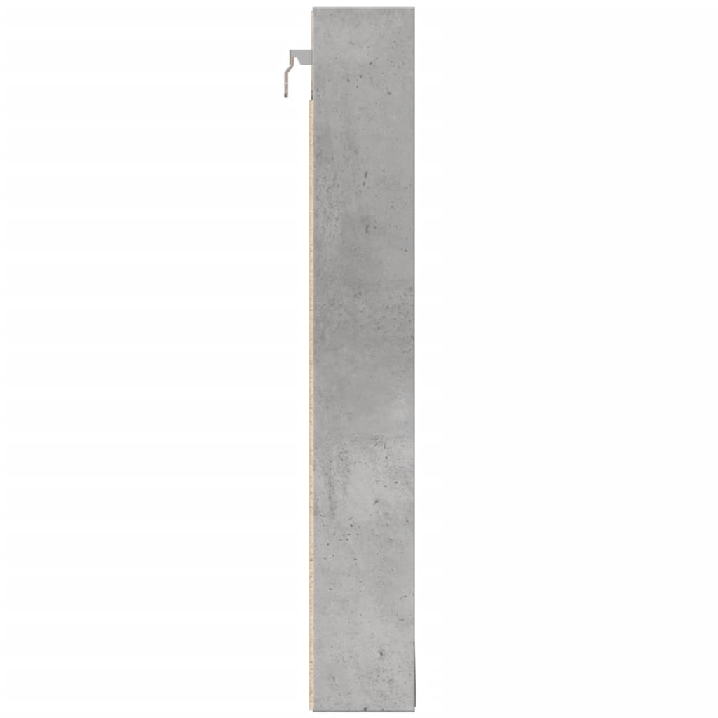 vidaXL Armadietto Vetrina Grigio Cemento 100x8,5x58 cm Multistrato