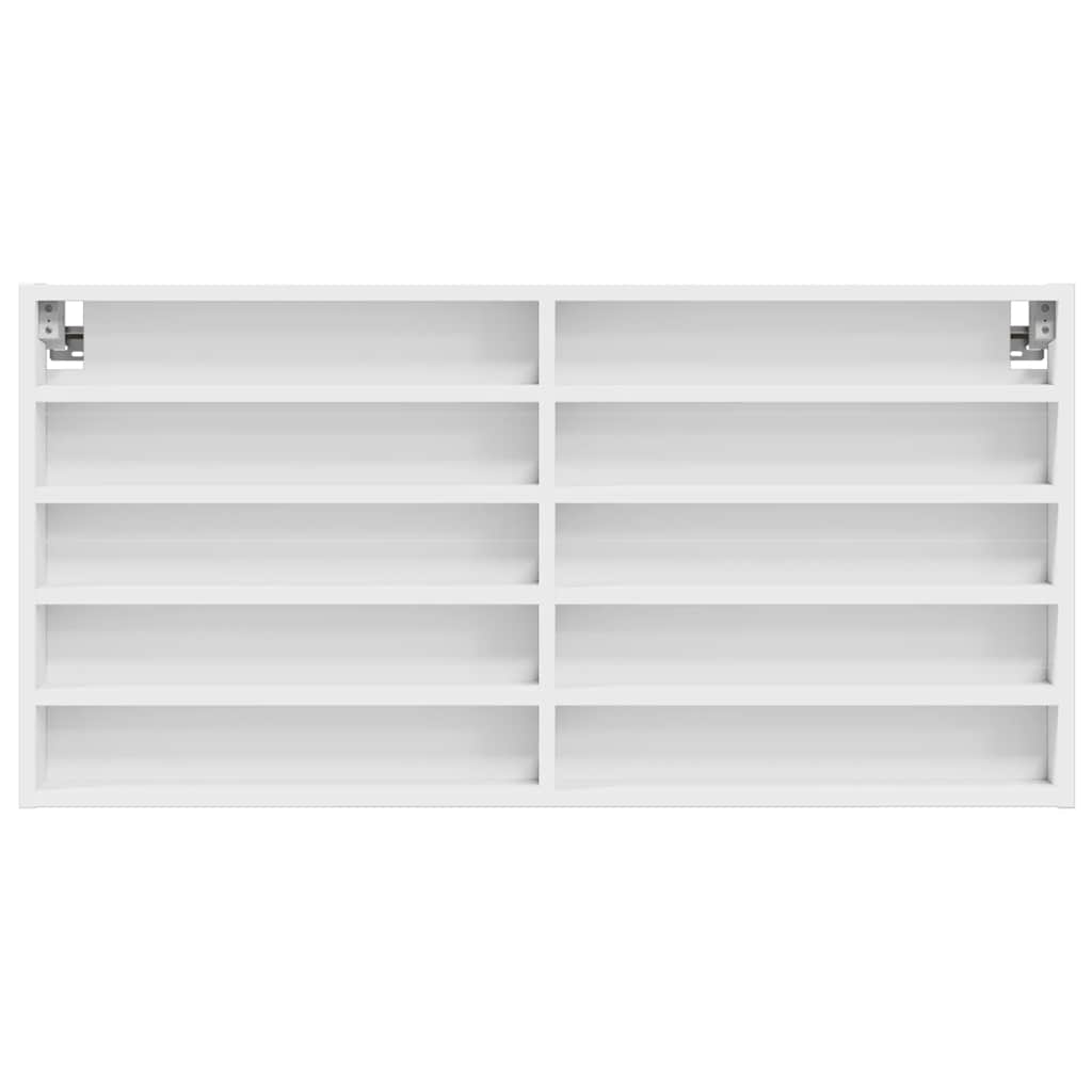 Armadietto con Vetrina Bianco 100x8,5x50 cm Legno Multistrato