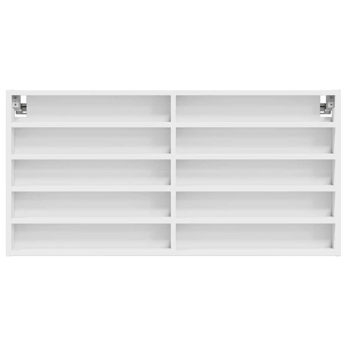 Armadietto con Vetrina Bianco 100x8,5x50 cm Legno Multistrato