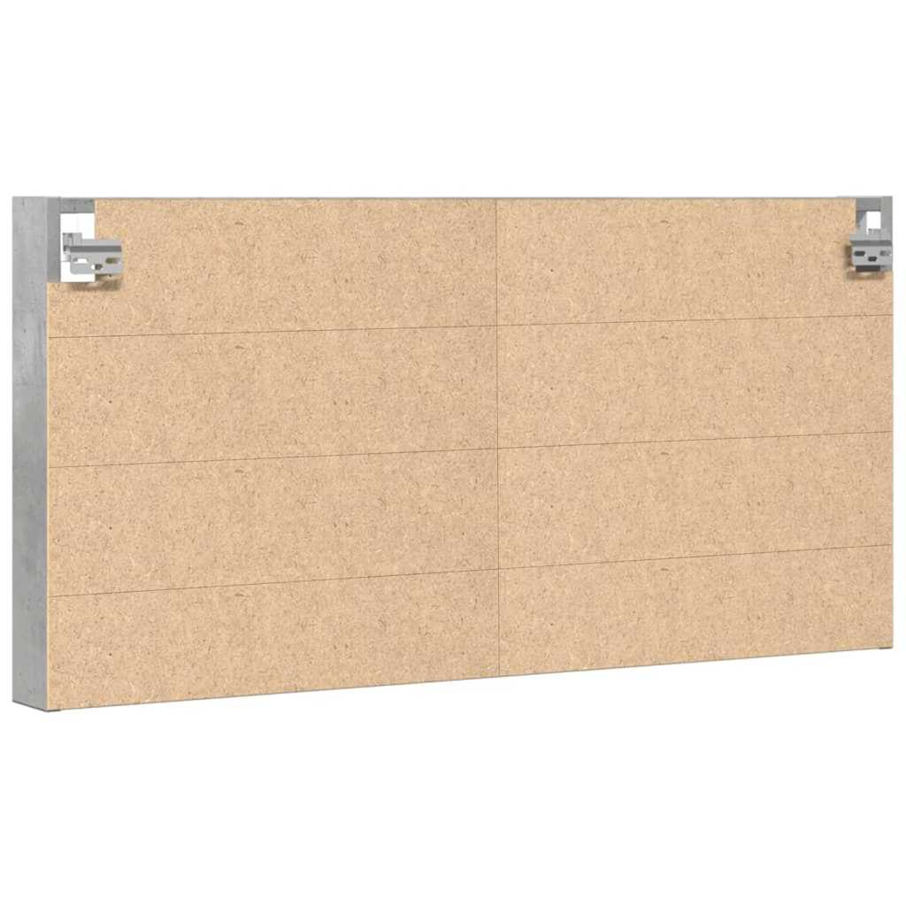 Armadietto Vetrina Grigio Cemento 100x8,5x50 cm Multistrato