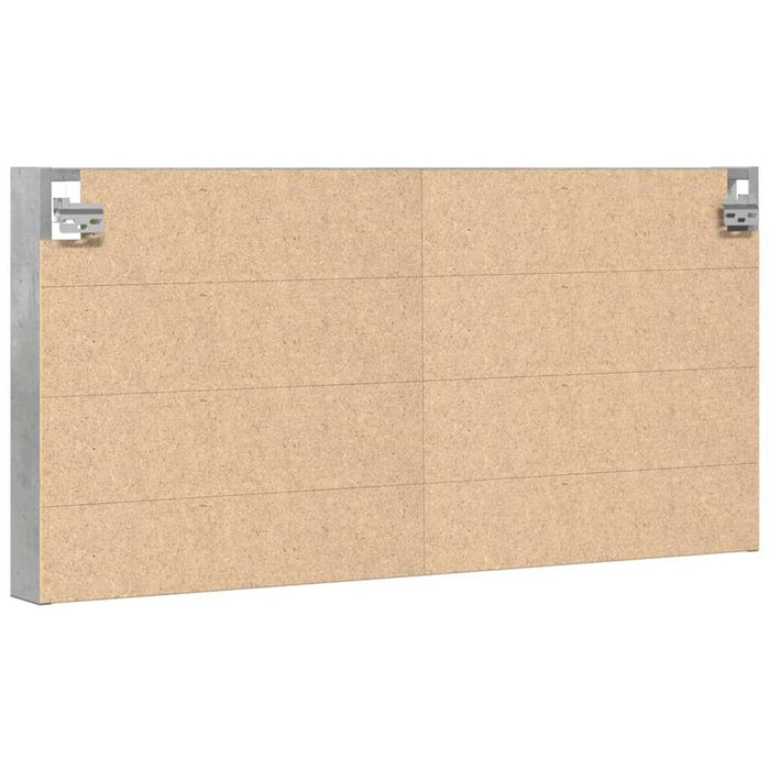 Armadietto Vetrina Grigio Cemento 100x8,5x50 cm Multistrato
