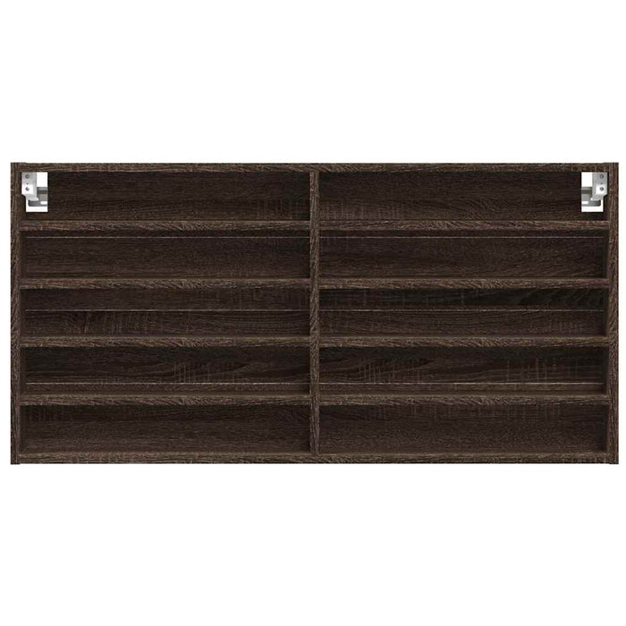 Armadietto Vetrina Rovere Marrone 100x8,5x50 Legno Multistrato