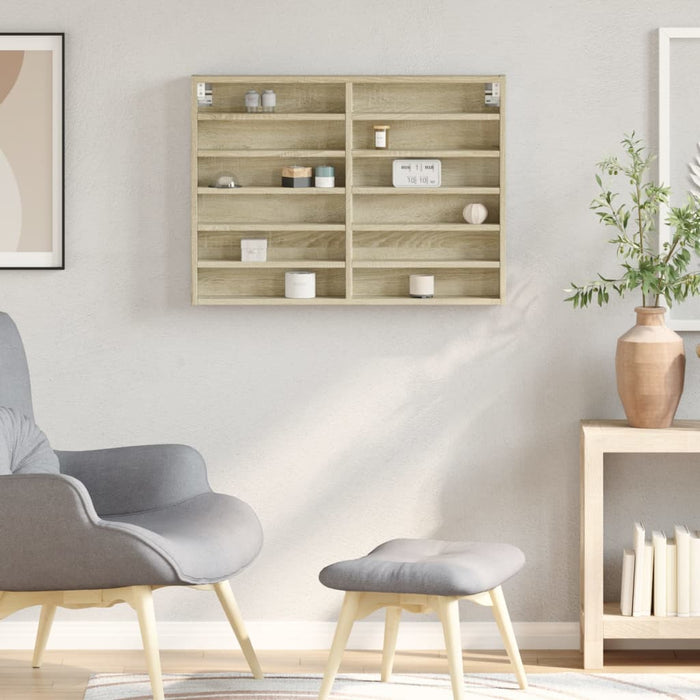 vidaXL Armadietto Vetrina Rovere Sonoma 80x8,5x58 cm Legno Multistrato