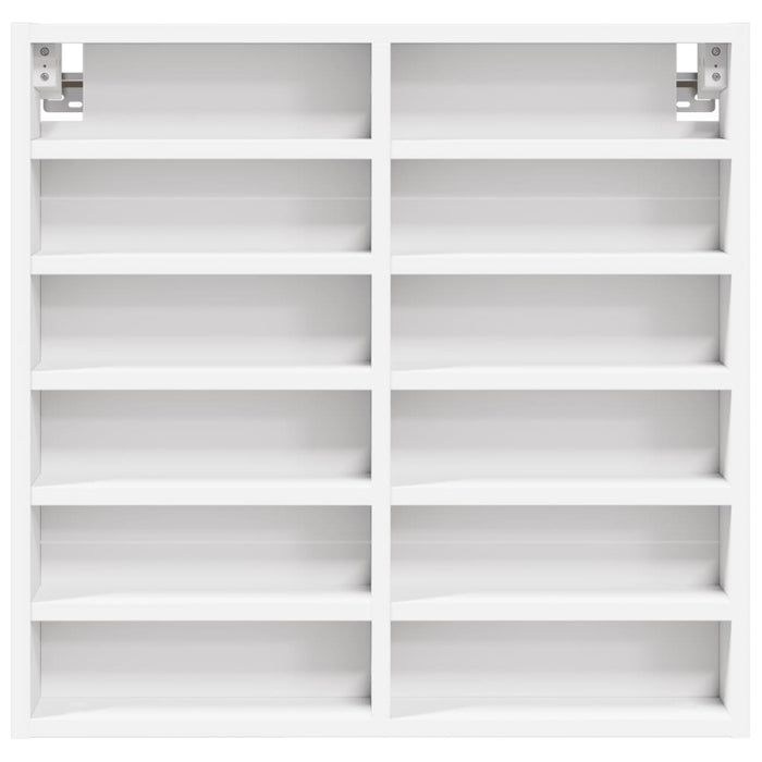 Armadietto con Vetrina Bianco 60x8,5x58 cm Legno Multistrato 847961