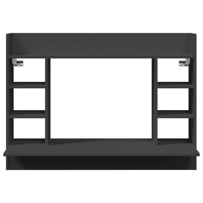 Scrivania a Parete Nera 105x48x75 cm in Legno Multistrato 847969
