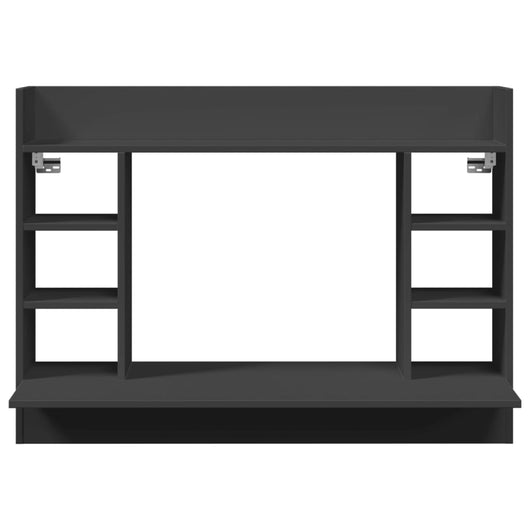 Scrivania tavolo postazione computer mobile studio computer a parete 105 x 48 x 75 cm in legno ingegnerizzato nero 02_0023880