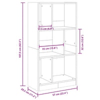 Libreria Grigio Cemento 57x28,5x107,5 cm in Legno Multistrato 848006