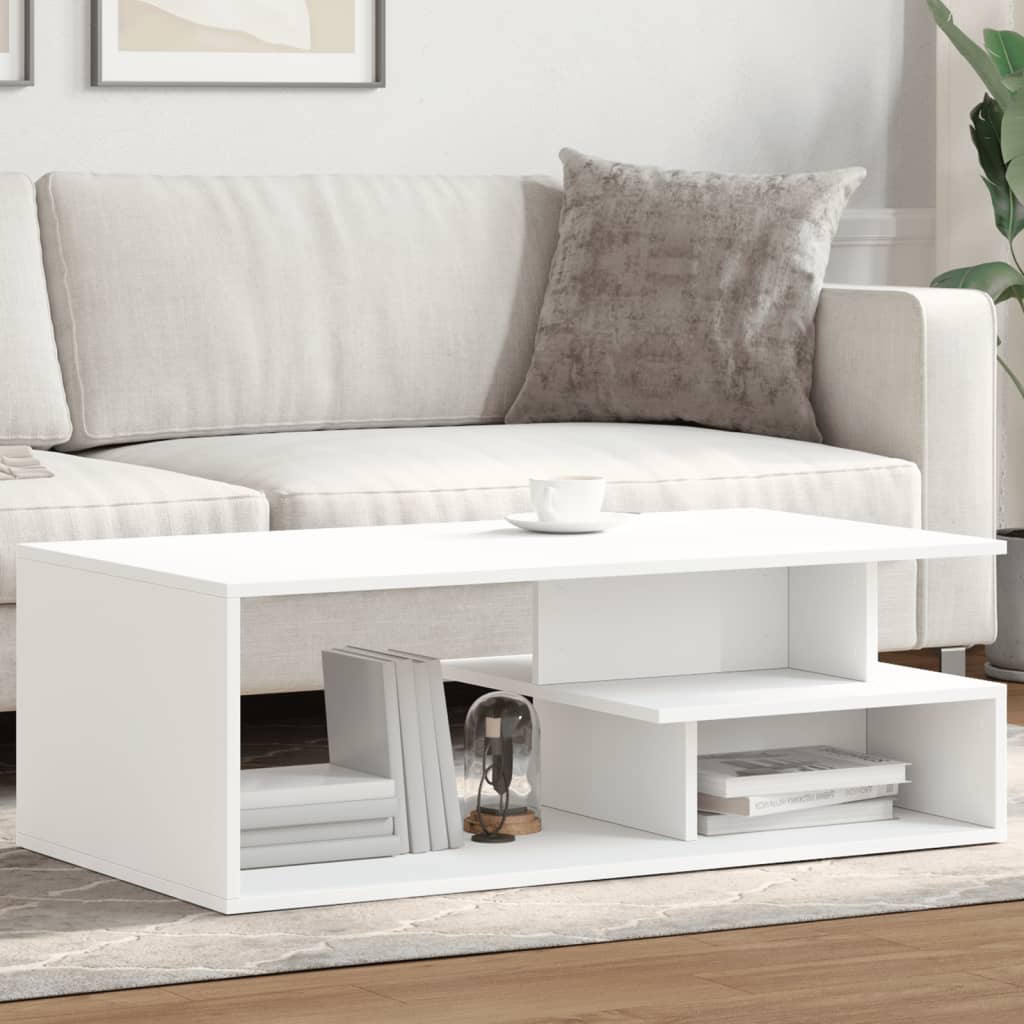 vidaXL Tavolino da Salotto Bianco 102x55x35 cm in Legno Multistrato