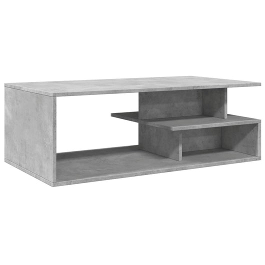 Tavolino Salotto-Tavolino da soggiorno-Tavolo Grigio Cemento 102x55x35 cm Legno Multistrato