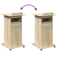 Leggio con Ruote e Cassetto Sonoma 55x55x107 cm in Multistrato 848026