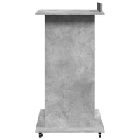 Leggio con Ruote e Cassetto Grigio 55x55x107 cm in Multistrato 848027