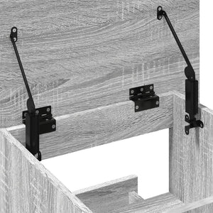 Leggio con Ruote Cassetto Grigio Sonoma 55x55x107cm Multistrato