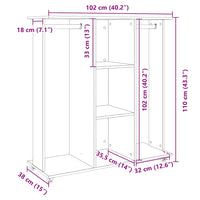 vidaXL Armadio con ruote Bianco 102x38x110 cm in Legno Multistrato