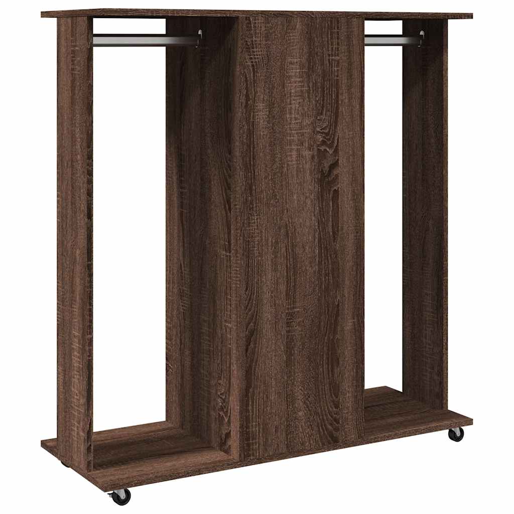 Armadio con Ruote Rovere Marrone 102x38x110cm Legno Multistrato 848037