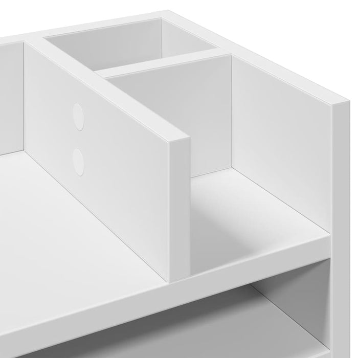 vidaXL Organizer da Scrivania Bianco 44,5x24x25 cm Legno Multistrato