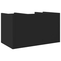 Mobiletto portaoggetti per ufficio 445 x 24 x 25 cm in legno ingegnerizzato nero 02_0043567
