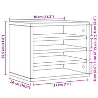 Organizer per la Scrivania Bianco 36x26x29,5 cm in Multistrato 848045