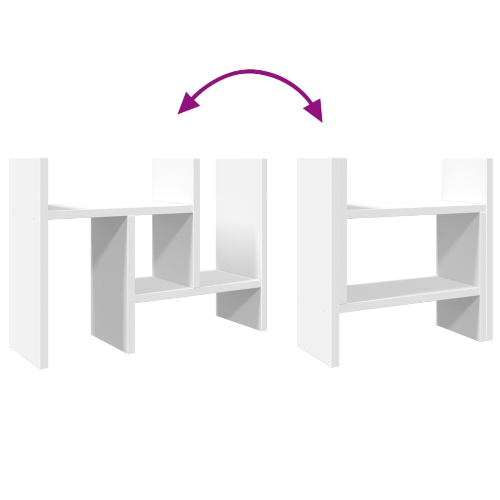 vidaXL Organizer Scrivania Bianco 34,5x15,5x35,5 cm Legno Multistrato