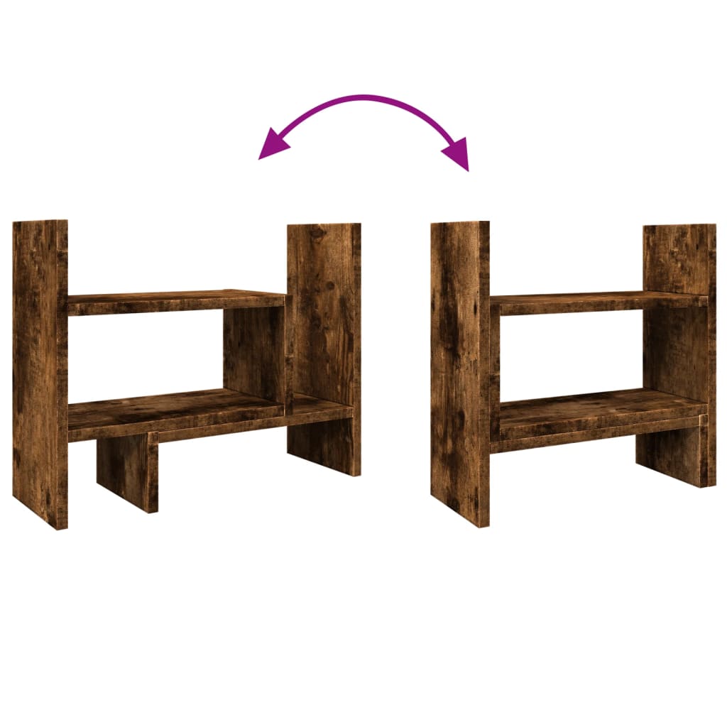 Organizer Scrivania Rovere Fumo 38,5x17x39cm Legno Multistrato 848063