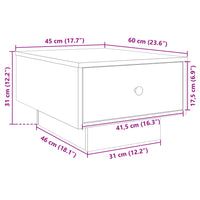 Tavolino Salotto Grigio Sonoma 60x45x31 cm Legno Multistrato 848085