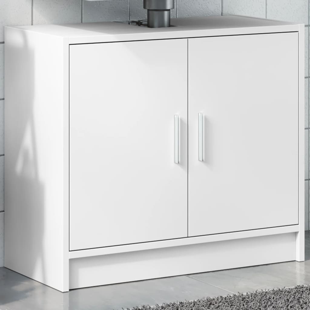 Mobile Lavabo-Armadietto da bagno Bianco 63x29x55 cm in Truciolato 236452