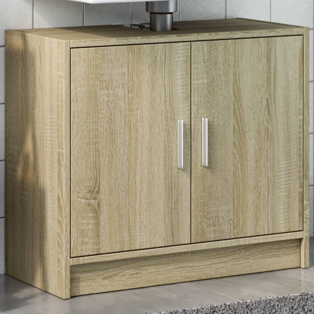 Mobile Lavabo-Armadietto da bagno Rovere Sonoma 63x29x55 cm Legno Multistrato 141219