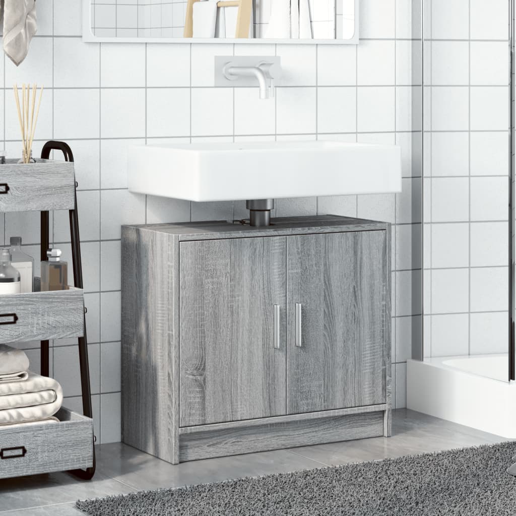 vidaXL Mobile Lavabo Grigio Sonoma 63x29x55 cm in Legno Multistrato