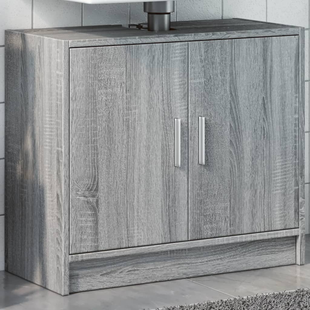 Mobile Lavabo-Armadietto da bagno Grigio Sonoma 63x29x55 cm in Legno Multistrato 867609